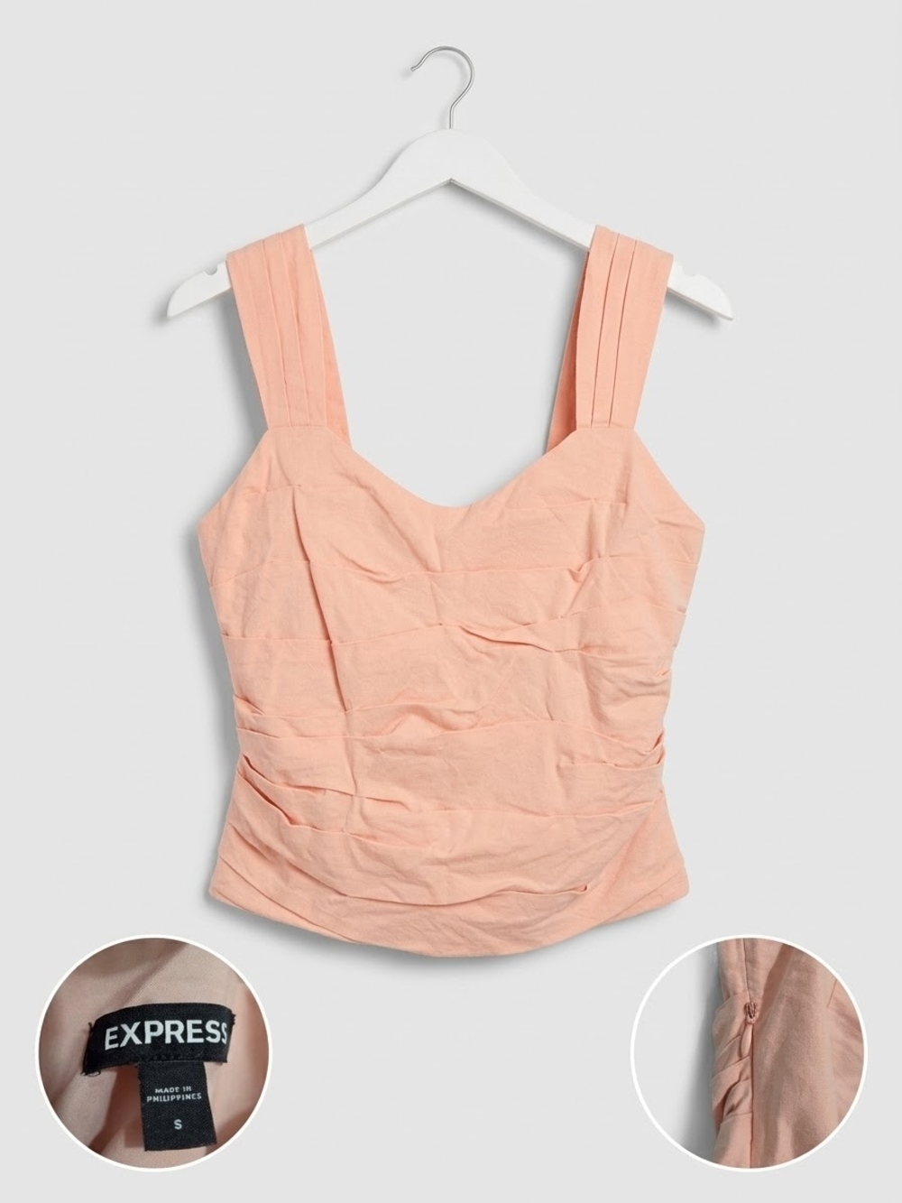 Express Peach Pleated-Strap Camisole